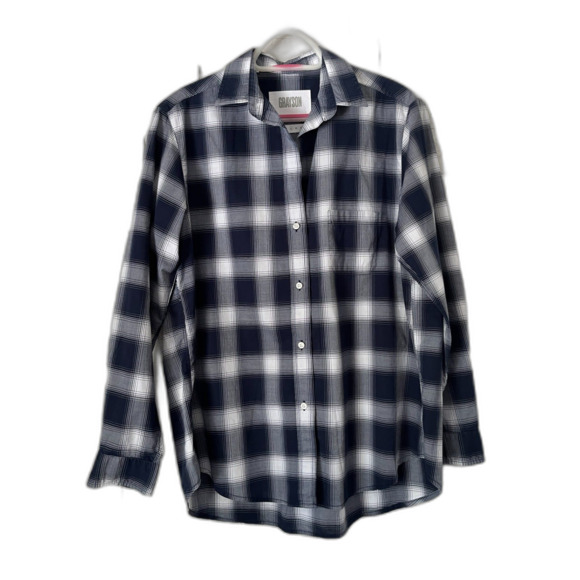 GRAYSON Blue White Check Long Sleeve Button Up Shirt Top   Women's Size 3 Medium - Picture 1 of 8